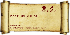 Merz Ovidiusz névjegykártya